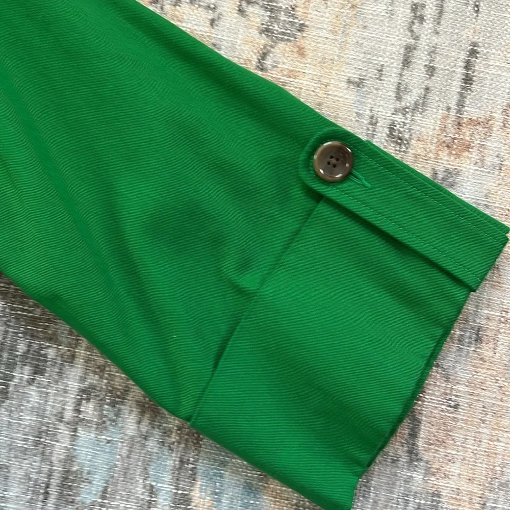 Old Navy Women's Size Small Green Pea Coat Jacket with 3/4 Cuff Button Sleeves - Picture 2 of 6